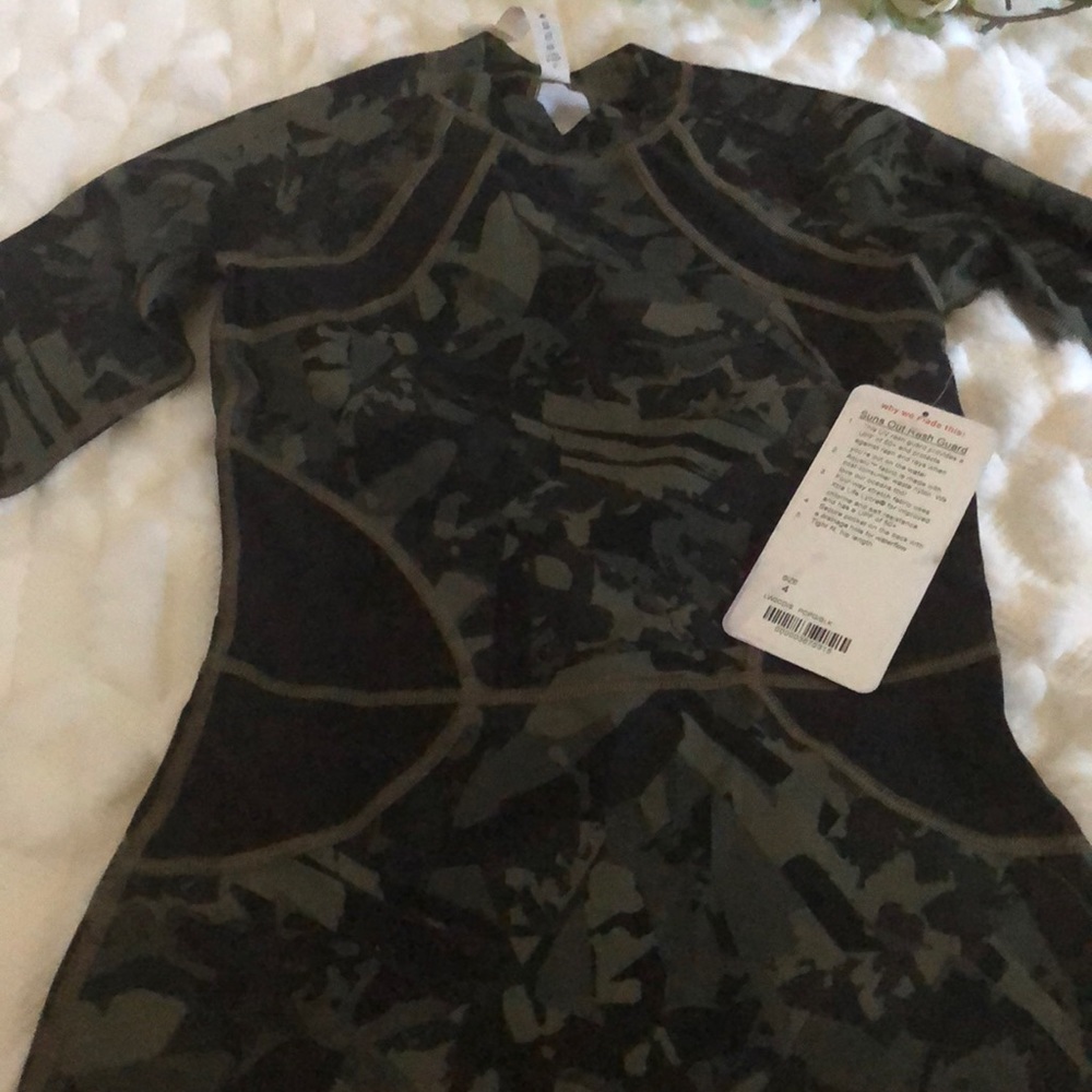 Nwt Lululemon UV50 Camo gator green super spendex